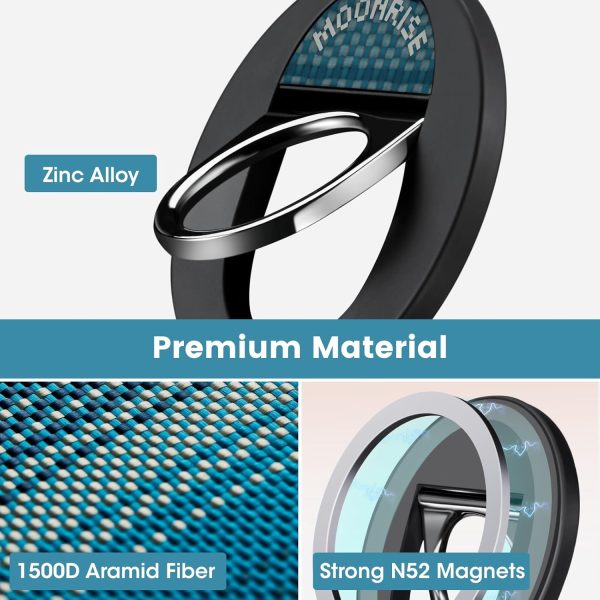 71zHdtznaLL._AC_SL1500_ PITAKA MagEZ Grip 3 Compatible with MagSafe Ring for iPhone 16/15/14/13/12 - Moonrise - Image 3
