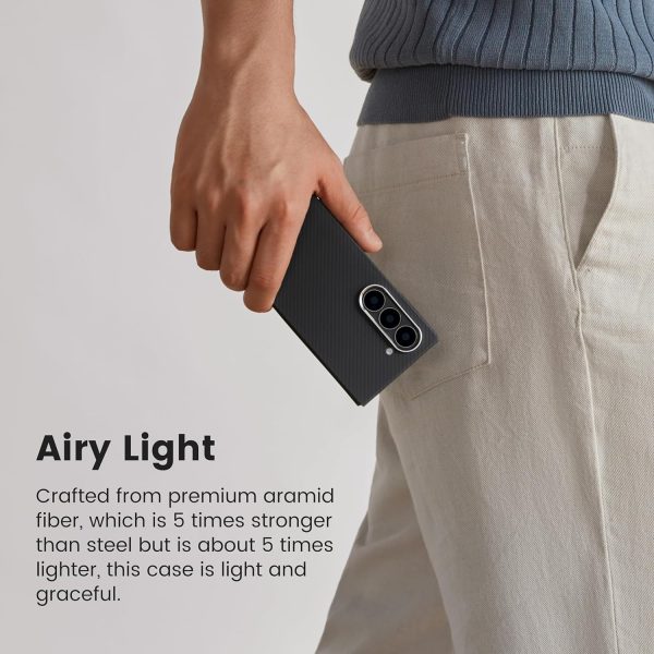 Galaxy Z Fold 6 Pitaka MagEZ Case 5 Aramid Fiber Made - Black/Grey - Image 3