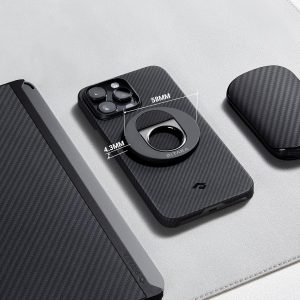 PITAKA MagEZ Grip 3 Compatible with MagSafe Ring for iPhone 16/15/14/13/12 - Black - Image 3