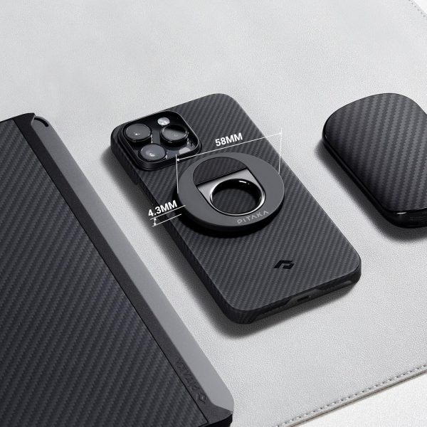 81LQA0LPcyL._AC_SL1500_ PITAKA MagEZ Grip 3 Compatible with MagSafe Ring for iPhone 16/15/14/13/12 - Black - Image 3