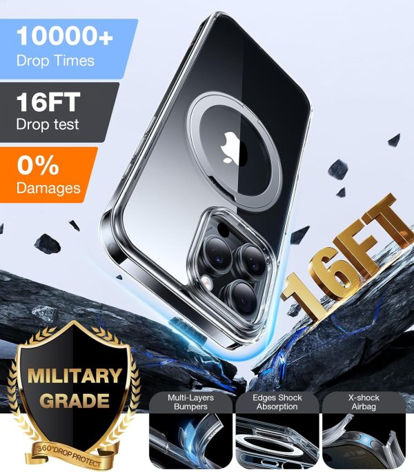 Apple iPhone 16 Pro Ostand Pro Series Case by Torras - Clear - Image 3