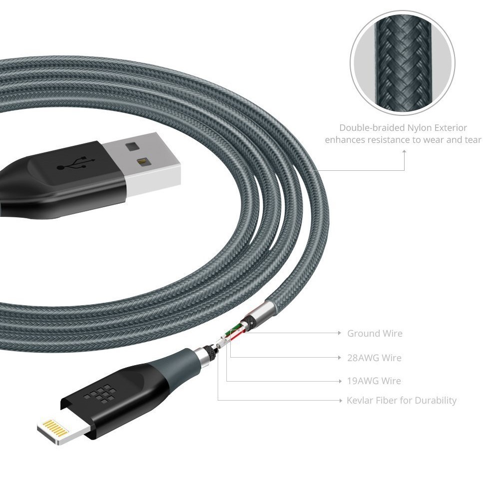 products Tronsmart LTA14 Double Braided Nylon Lightning Cable