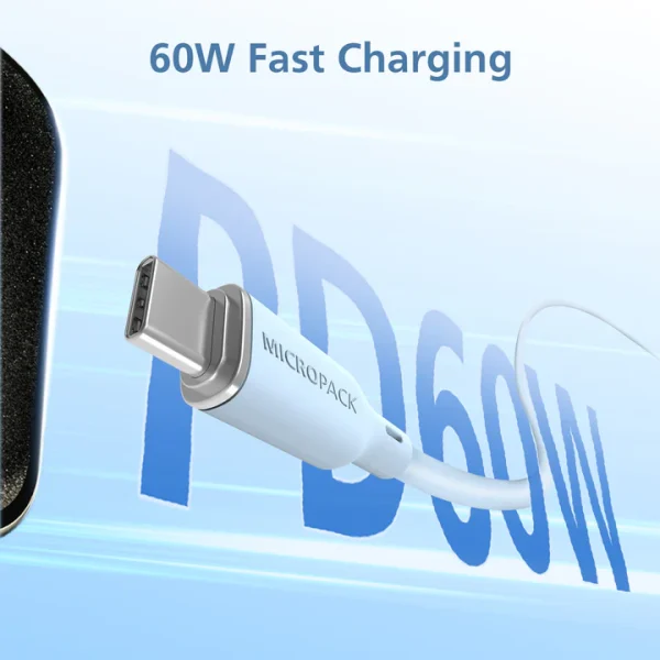 002_720x Micropack USB-C to USB-C 60W Soft Silicone Cable MC-C60 - Black - GC - Image 2