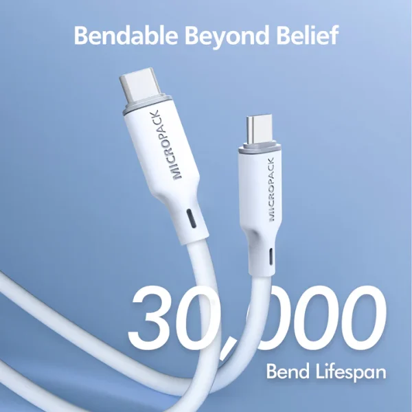 004_720x Micropack USB-C to USB-C 60W Soft Silicone Cable MC-C60 - Black - GC - Image 4