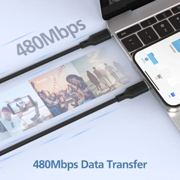 006_720x Micropack USB-C to USB-C 60W Soft Silicone Cable MC-C60 - Black - GC - Image 6