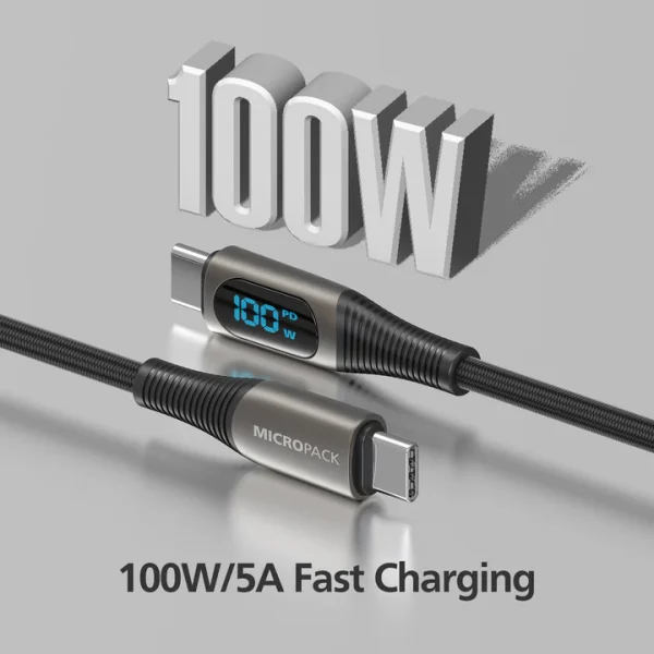 Micropack 100W USB-C to USB-C Cable 2m MC-C100 - Black - GC - Image 7