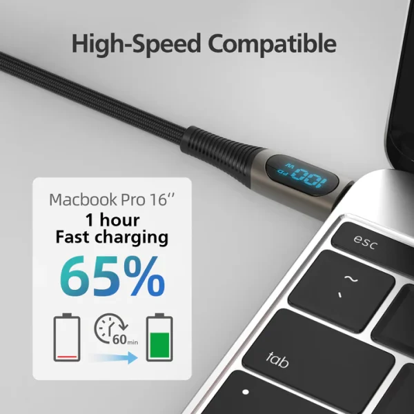 Micropack 100W USB-C to USB-C Cable 2m MC-C100 - Black - GC - Image 5