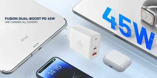 Taar Fusion Dual-Boost PD 45W (C to C Cable Included) - White - Image 2