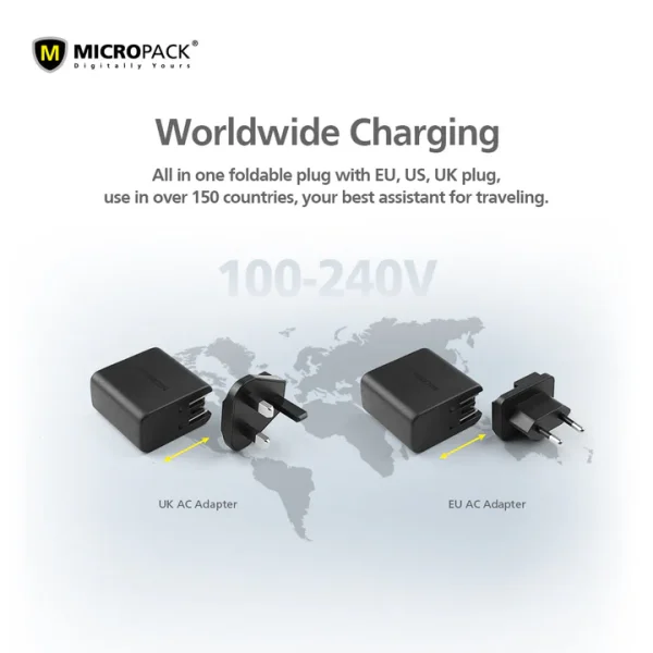 Micropack 65W Phone Charger USB Wall Charger Fast Charge Block MWC-265PD - Black - GC - Image 5