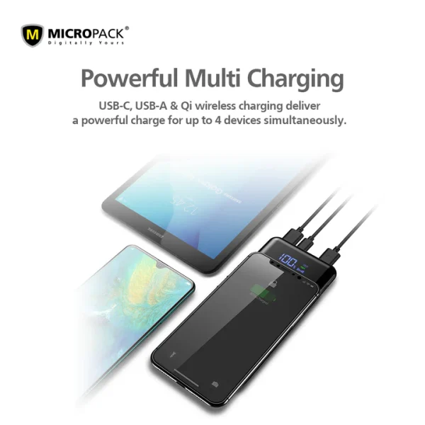 Micropack 22.5W 10000mAh PD Fast Charger Wireless Power Bank WPB-1015 - Black - GC - Image 7