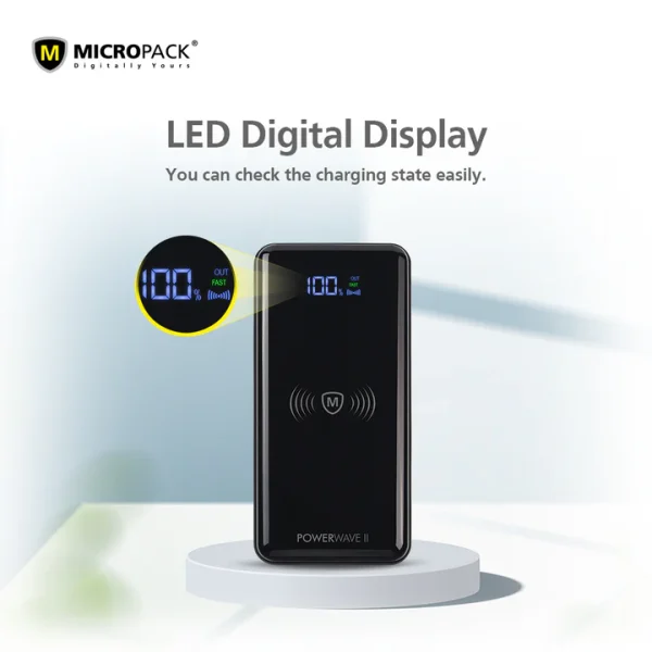 Micropack 22.5W 10000mAh PD Fast Charger Wireless Power Bank WPB-1015 - Black - GC - Image 6