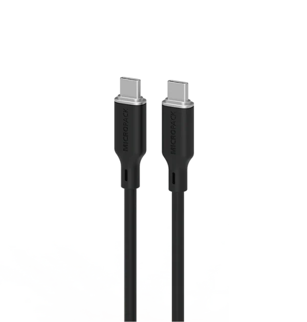 BK_720x Micropack USB-C to USB-C 60W Soft Silicone Cable MC-C60 - Black - GC - Image 1
