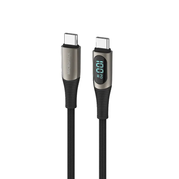 C100 Micropack 100W USB-C to USB-C Cable 2m MC-C100 - Black - GC - Image 1