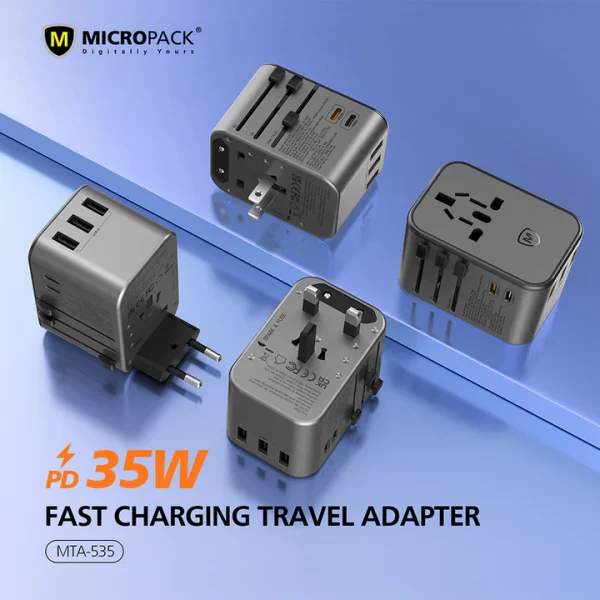 Micropack International Universal Travel Adapter 35W MTA-535 - Black - GC - Image 7