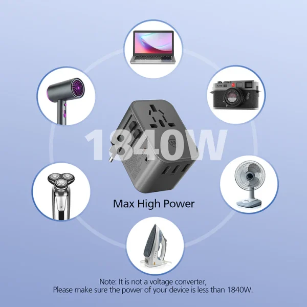 Micropack International Universal Travel Adapter 35W MTA-535 - Black - GC - Image 3