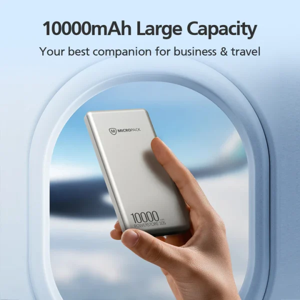 Micropack 10000mAh Ultra Slim Fast Charging PD Power Bank PB-10S - Black - GC - Image 3