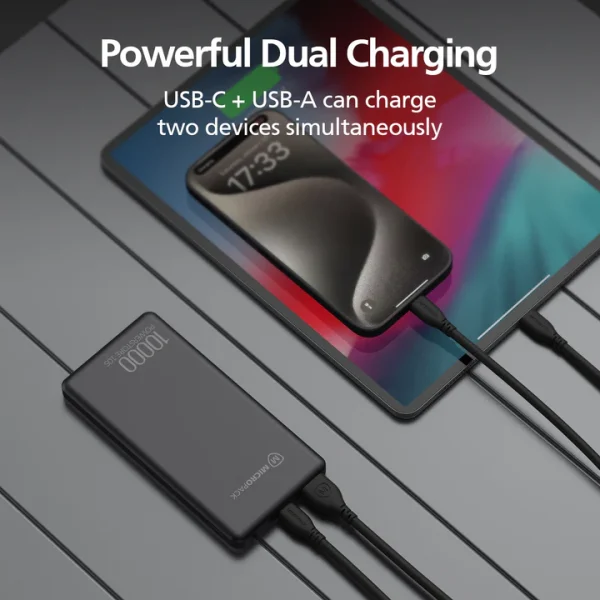 Micropack 10000mAh Ultra Slim Fast Charging PD Power Bank PB-10S - Black - GC - Image 2