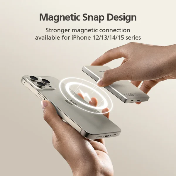 Micropack 5000mAh Slim Magnetic Wireless Power Bank PD Fast Charging WPB-5S - Black - GC - Image 3