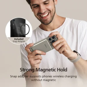Micropack 5000mAh Slim Magnetic Wireless Power Bank PD Fast Charging WPB-5S - Black - GC - Image 4