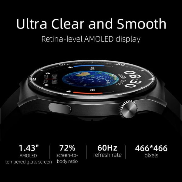 QCY GT2 Smart Watch With 1.43 AMOLED Display Zinc Alloy Watch Frame - Black - GC - Image 6