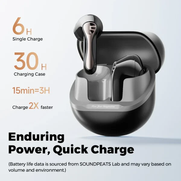 Soundpeats Air5 Lite Earbuds - Black - BB - Image 5