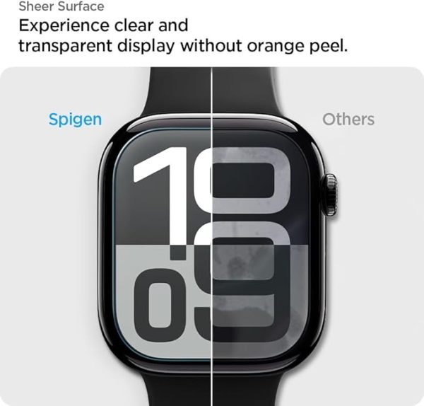 Apple Watch Series 10 46mm EliteShield EZ Fit Protector by Spigen - AFL08579  - Clear - 2 Pack - Image 2