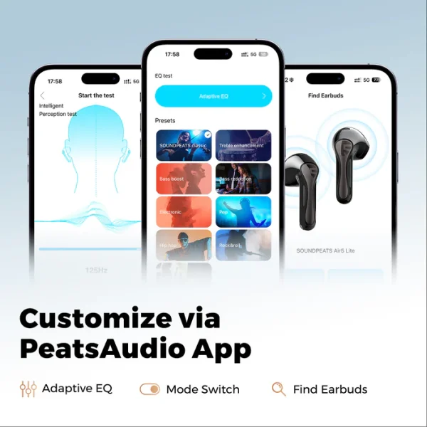 Soundpeats Air5 Lite Earbuds - Black - BB - Image 4