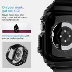 Apple Watch Series 10 46mm Rugged Armor Pro Case With Band by Spigen - ACS08604  - Matte Black - Image 4