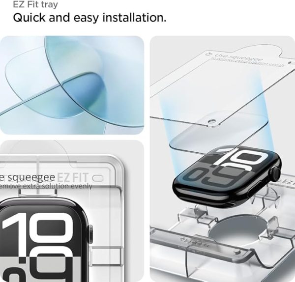 Apple Watch Series 10 46mm EliteShield EZ Fit Protector by Spigen - AFL08579  - Clear - 2 Pack - Image 5