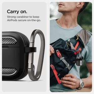 Apple Airpods 4 Rugged Armor Case by Spigen - ACS08642  - Matte Black - Image 5