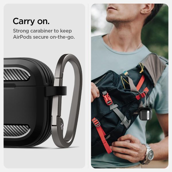 61LwSl+1lRL._AC_SL1200_ Apple Airpods 4 Rugged Armor Case by Spigen - ACS08642  - Matte Black - Image 5