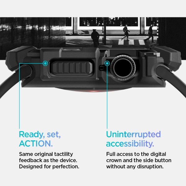 61NUvo1sUjL._AC_SL1200_ Apple Watch Series 10 46mm Rugged Armor Case by Spigen - ACS08597  - Matte Black - Image 2