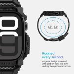 Apple Watch Series 10 46mm Rugged Armor Pro Case With Band by Spigen - ACS08604  - Matte Black - Image 5