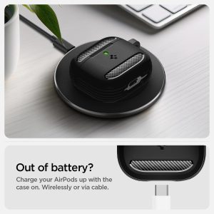 Apple Airpods 4 Rugged Armor Case by Spigen - ACS08642  - Matte Black - Image 4