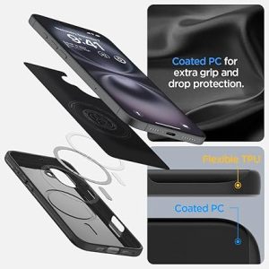 Apple iPhone 16 Plus Thin Fit MagFit Case by Spigen - ACS08060 - Black - Image 4