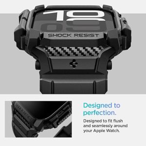 Apple Watch Series 10 46mm Rugged Armor Pro Case With Band by Spigen - ACS08604  - Matte Black - Image 2