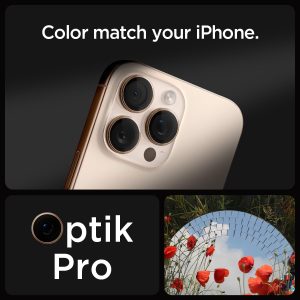 Apple iPhone 16 Pro Max / 16 Pro / 15 Pro Max / 15 Pro Camera Lens Protector GlasTR EZ Fit Optik Pro by Spigen - AGL08862 - Desert Titanium - 2 PACK - Image 3