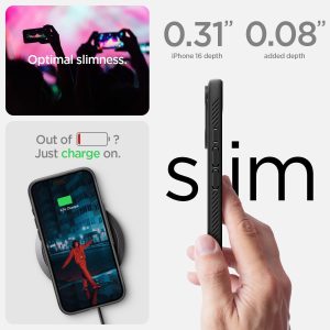 Apple iPhone 16 Pro Rugged Armor MagFit Case by Spigen - ACS08115 - Black - Image 3