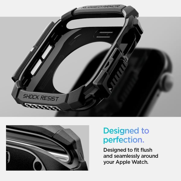 61+gnhRHZtL._AC_SL1200_ Apple Watch Series 10 46mm Rugged Armor Case by Spigen - ACS08597  - Matte Black - Image 3