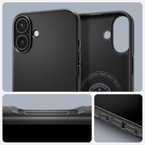 Apple iPhone 16 Plus Thin Fit MagFit Case by Spigen - ACS08060 - Black - Image 5