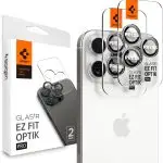 Apple iPhone 16 Pro Max / 16 Pro / 15 Pro Max / 15 Pro Camera Lens Protector GlasTR EZ Fit Optik Pro by Spigen - AGL07165 - White Titanium - 2 PACK