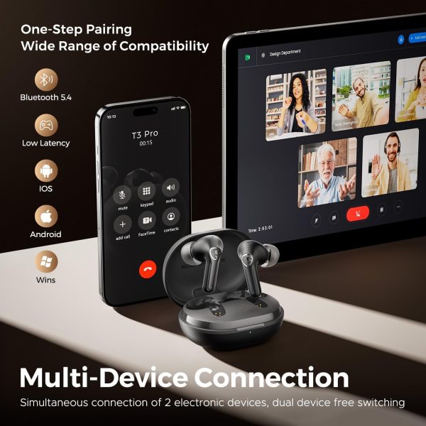 71UIKq10AqL._AC_SL1500_ SoundPEATS T3 Pro Wireless Earphone - Black - GC - Image 3