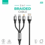 AMAZE A30 USB TO 3 - IN - 1 BRAIDED CABLE 3.5A 1.2M - BIS