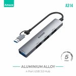 AMAZE A314 USB + TYPE C TO 4-PORT USB3.0 HUB - BIS