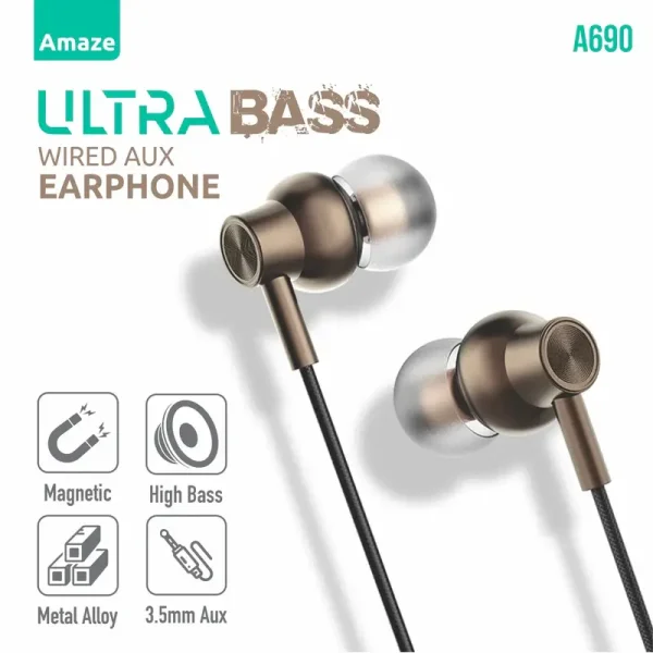 Amaze A690 Ultra Bass Wired Aux Handsfree Best Price in Pakistan