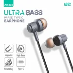 AMAZE A692 Ultra Bass Wired Type C Earphone - Metallic Gray