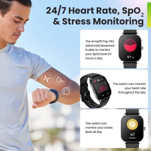 Amazfit Pop 3s Smart Watch - Black  - OP - Image 5