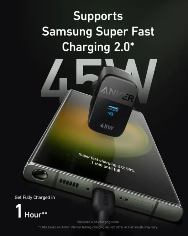 Anker 313 Charger Ace 2 45W US Plug - Black - A2643J11 - OP - Image 4