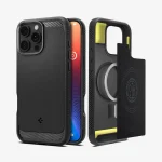 Apple iPhone 16 Pro Rugged Armor MagFit Case by Spigen - ACS08115 - Black