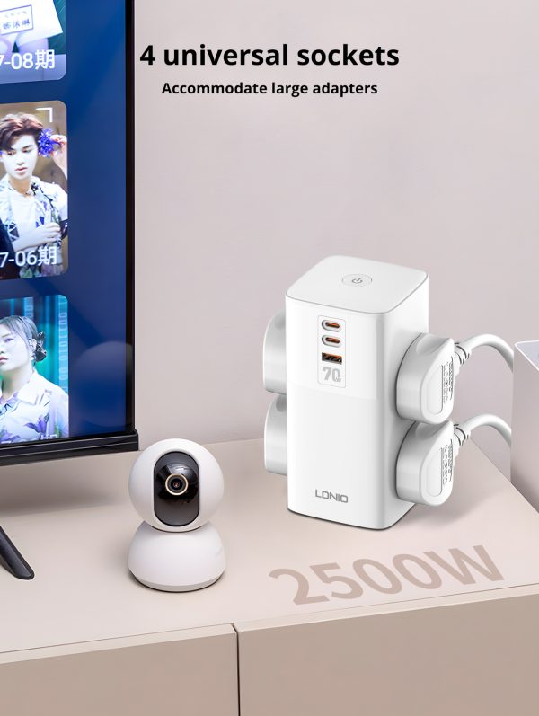 Ldnio SC4383 70W Multifunctional Universal Desktop Power Adapter EU Plug - White - XB - Image 9